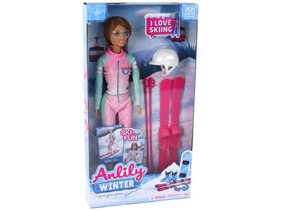 Anlily Skier Doll Ski Set Skis