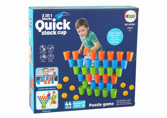 Jeu de puzzle Cups 3 en 1 44 pièces