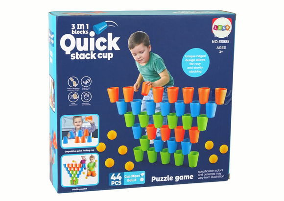 Jeu de puzzle Cups 3 en 1 44 pièces