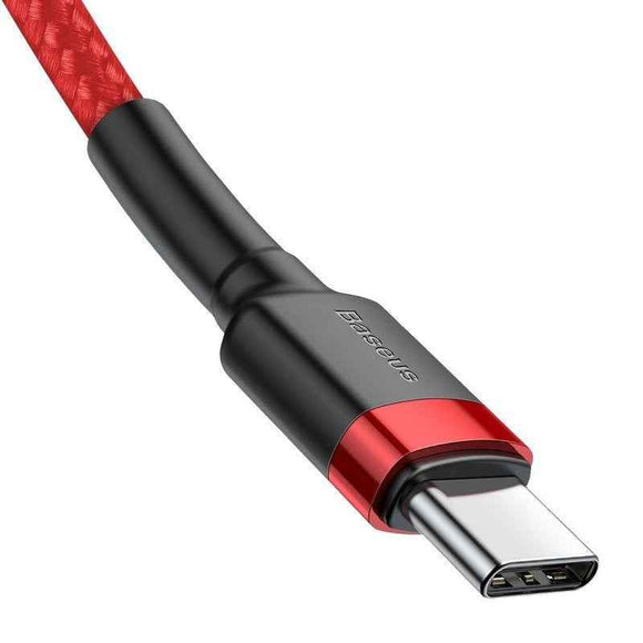 Baseus Type-C Cafule PD 2.0, 60W, flash charging Cable (20V 3A), 2m, Red (CATKLF-H09)