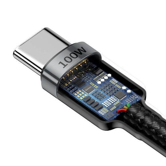 Cablu Date USB-C - USB-C, 100W, 2m, Gri