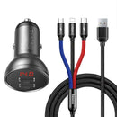 Baseus TZCCBX-0G 24W Car Charger with 3in1 Multi-Charging Cable