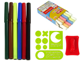 Foldable 2in1 Blackboard Suitcase - Chalk & Marker