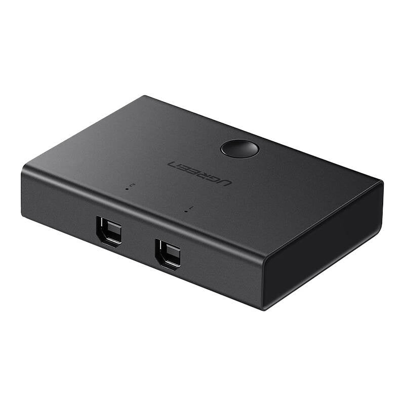 Switch usb sharing ugreen "30345" ports usb : usb-b x 2 connexion via usb 2.0 câble de 15 m inclus bouton de commutation pc led plastique noir "30345" tampon vert 008 lei - 6957303833450