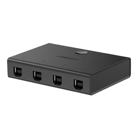 SWITCH USB SHARING Ugreen, "30345" Ports USB : USB-B x 2, connexion via USB 2.0, câble de 1,5 m inclus, bouton de commutation PC, LED, plastique, noir, "30345" (tampon vert 0,08 lei) - 6957303833450