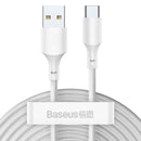 Câble USB Baseus TZCATZJ-02 1,5 m USB A USB C Blanc