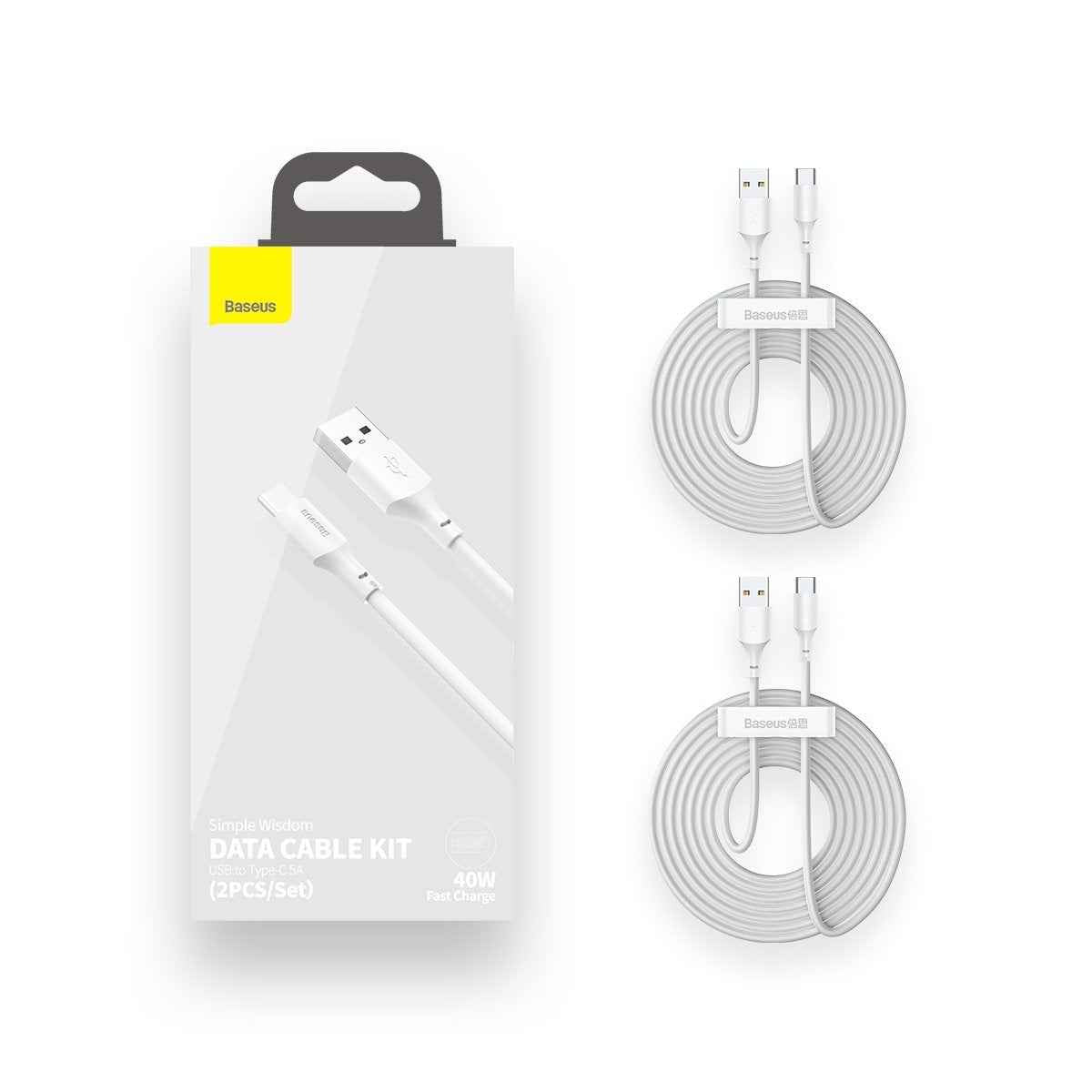 Câble USB Baseus TZCATZJ-02 1,5 m USB A USB C Blanc