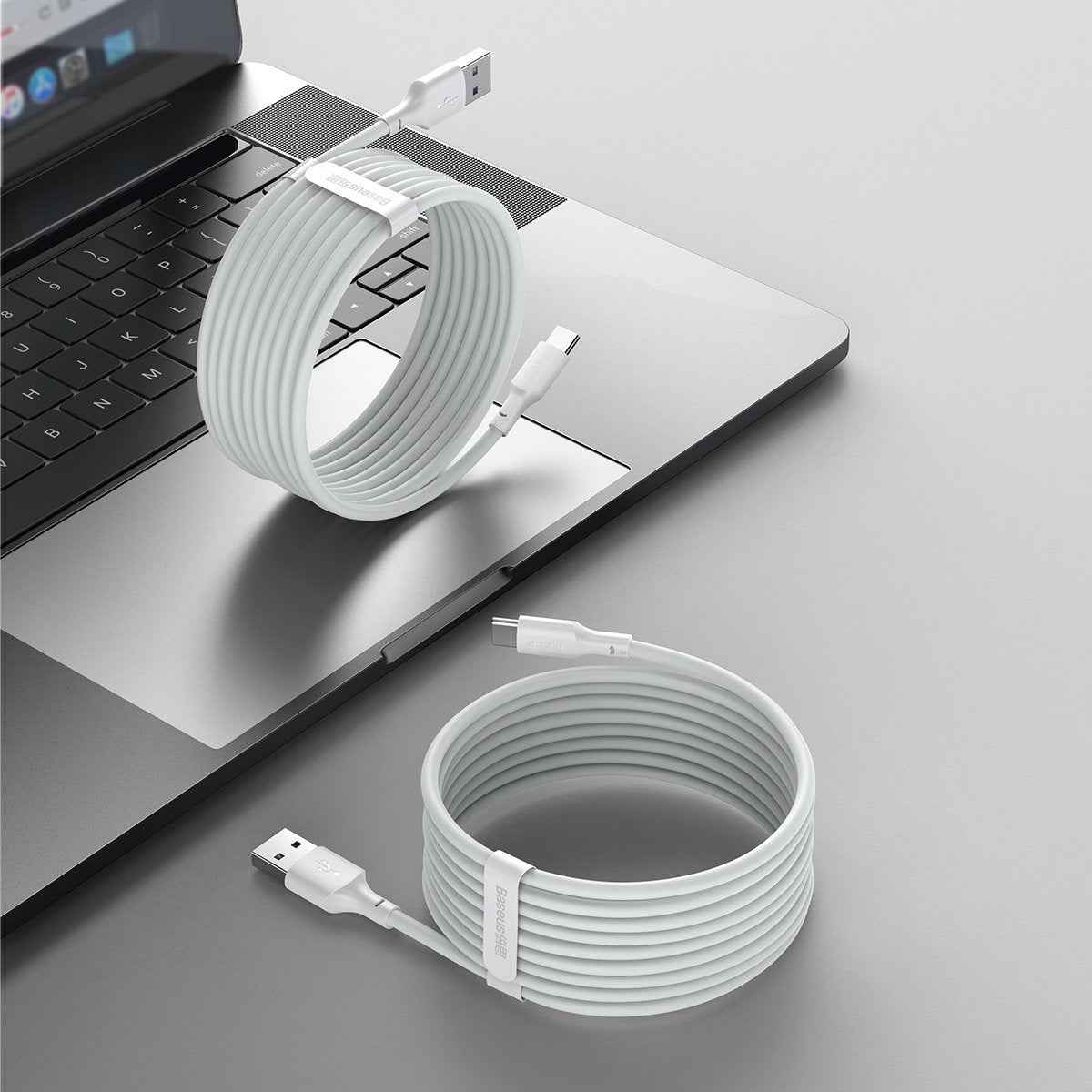 Câble USB Baseus TZCATZJ-02 1,5 m USB A USB C Blanc