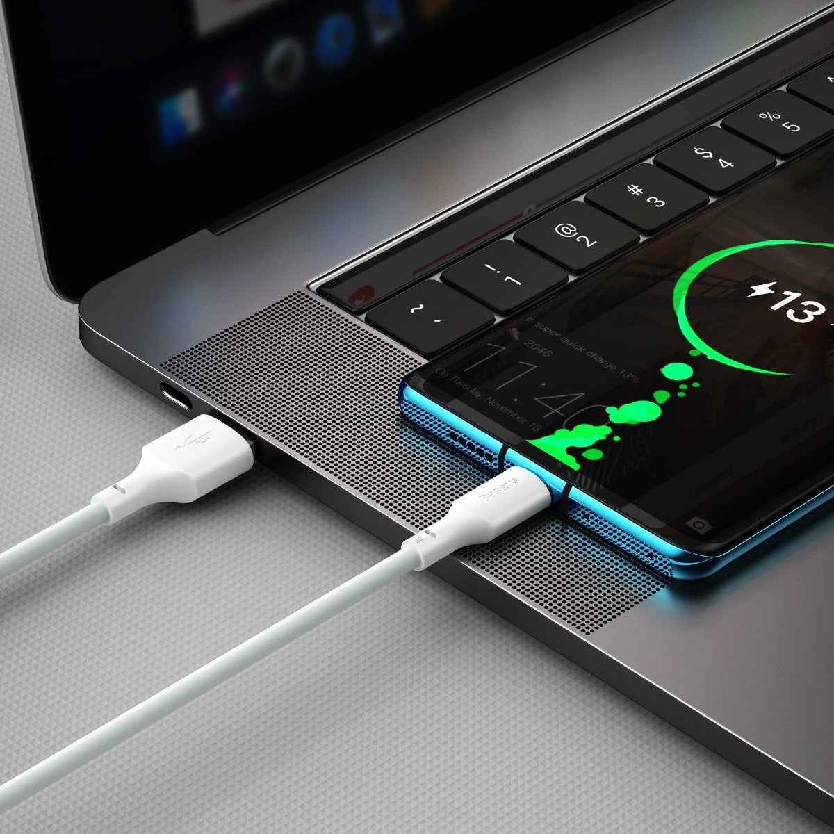 Câble USB Baseus TZCATZJ-02 1,5 m USB A USB C Blanc