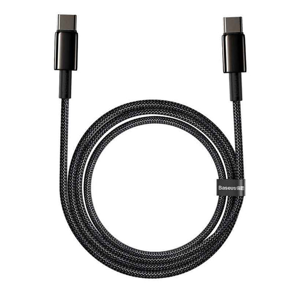 Baseus Type-C - Type-C cable Tungsten Gold Fast charging and data 100W (20V/5A) 1m Black (CATWJ-01)