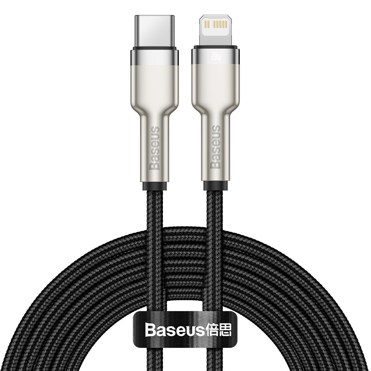 Câble de données baseus type-c - lightning série cafule pd 20 w 2 m noir catljk-b01