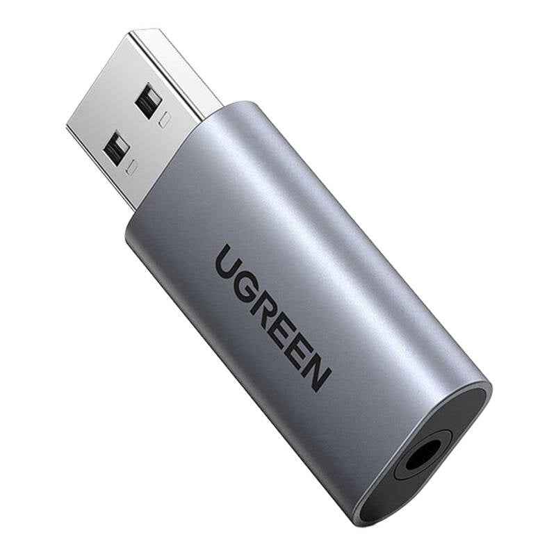 Carte son externe Ugreen « CM383 », interface USB 2.0 (T) vers jack 3,5 mm (M), grise « 80864 » (tampon vert 0,08 lei) - 6957303888641