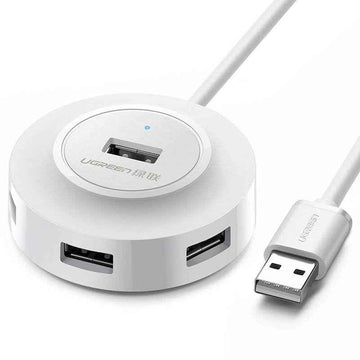 HUB externe Ugreen, « CR106 », ports USB : USB 2.0 x 4, connexion via USB 2.0, LED, longueur 1 m, blanc, « 20270 » (tampon vert 0,8 lei) - 6957303822706