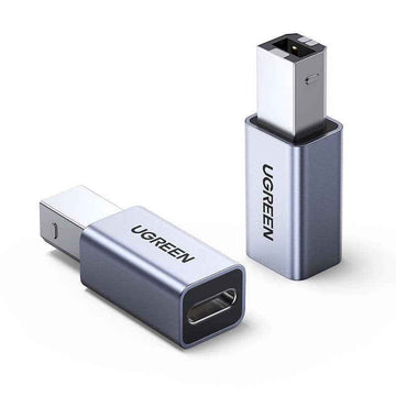 ADAPTOR USB Ugreen, "US382" USB Type-C(M) la USB-B(T), viteza max 480Mb/s, aluminiu, gri "20120" (timbru verde 0.18 lei) - 6957303821204