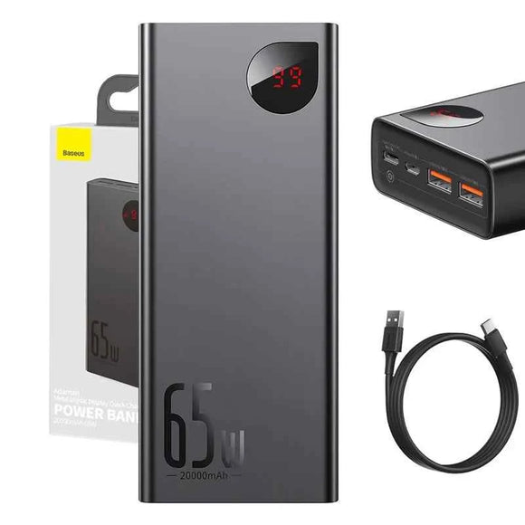 Baseus Adaman Metal Powerbank 20000mAh / PD QC 3.0 / 65W / 2xUSB + USB-C + micro USB