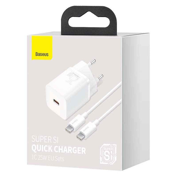 Baseus Super Si Quick Charger 25W with USB-C and Cable USB-C 1m