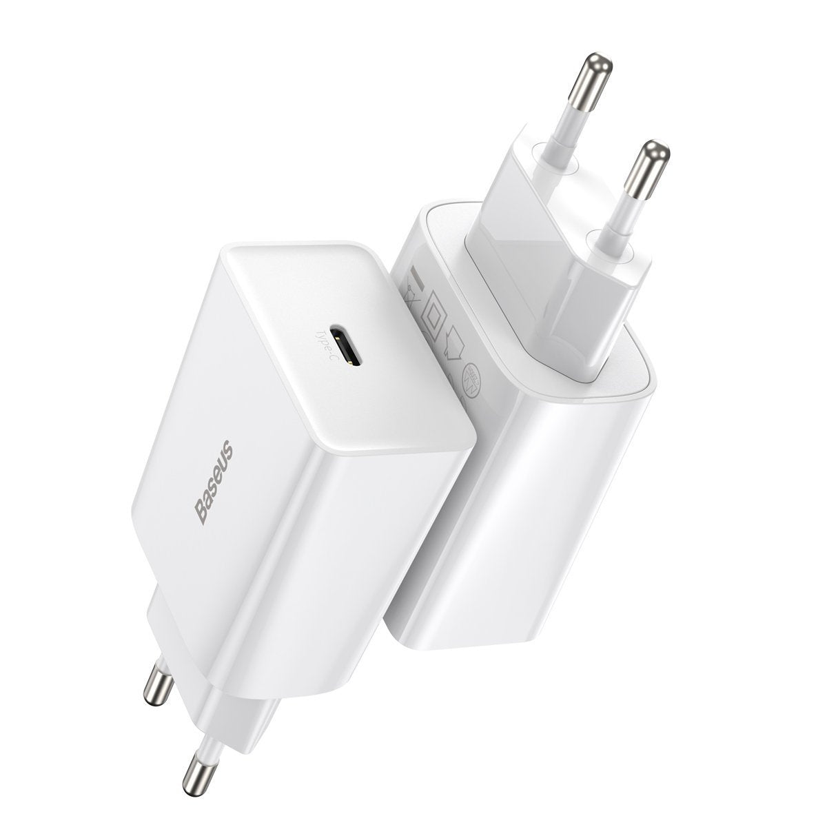 Chargeur de voyage baseus speed mini 1c chargeur rapide 20 w blanc ue ccfs-sn02