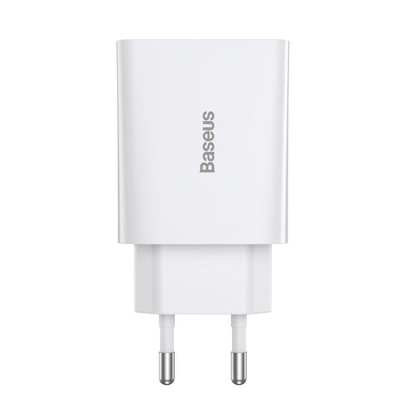 Chargeur de voyage baseus speed mini 1c chargeur rapide 20 w blanc ue ccfs-sn02