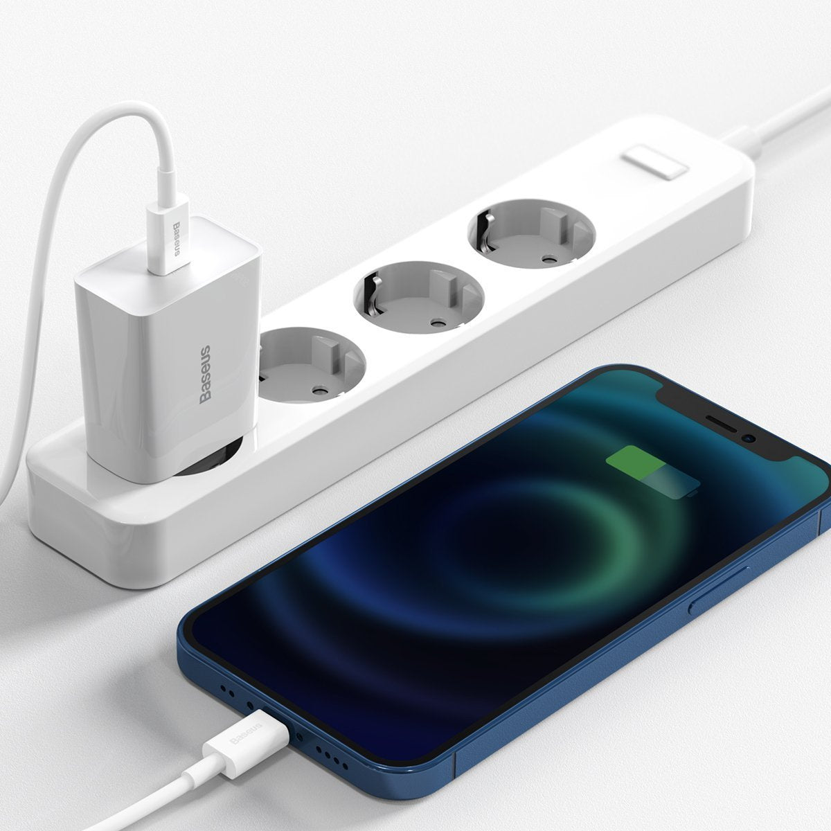 Chargeur de voyage baseus speed mini 1c chargeur rapide 20 w blanc ue ccfs-sn02