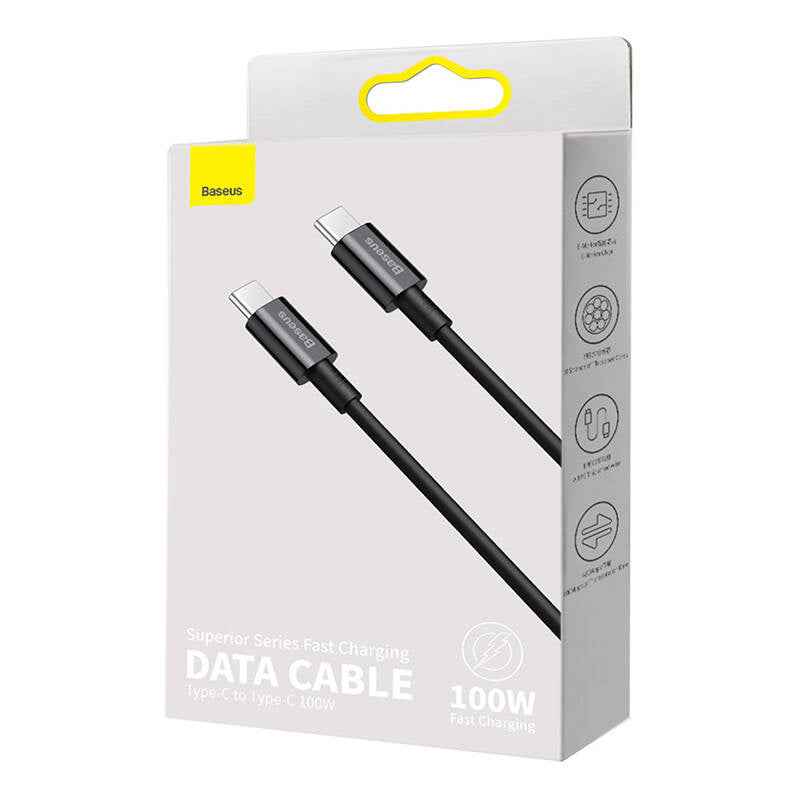 Câble USB Baseus Superior USB 2.0 1 m USB C Noir