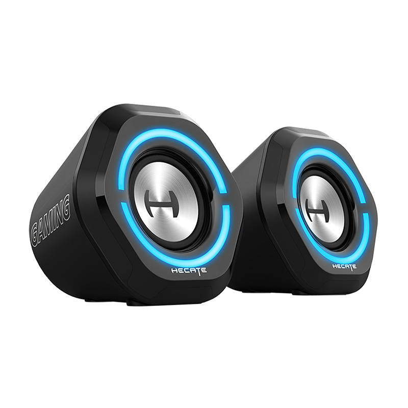 BOXE EDIFIER Gaming 2.0, RMS : 5 W (2 x 2,5 W), basses 2,5 po, contrôle du volume, BT/USB/AUX, mode audio : musique/jeu/film, 12 x LED RVB, fréquence : 98 Hz-20 KHz, alimentation USB, noir, « G1000-BK » (timbre vert 0,8 lei) - 0