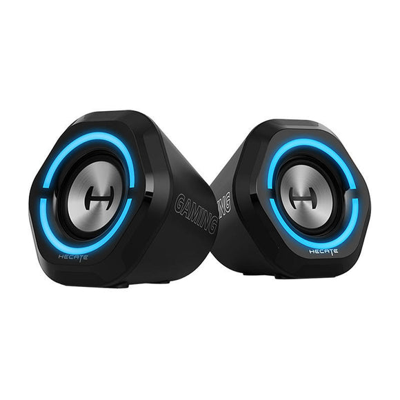 Boxe edifier gaming 2.0 rms : 5 w 2 x 25 w basses 25 po contrôle du volume bt/usb/aux mode audio : musique/jeu/film 12 x led rvb fréquence : 98 hz-20 khz alimentation usb noir  g1000-bk  timbre vert 08 lei