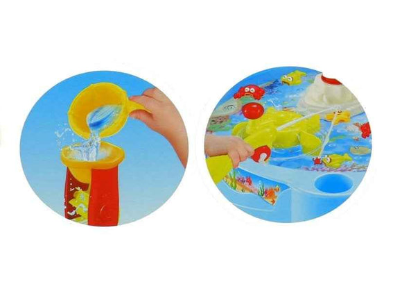 Table de pêche colorée avec cannes à pêche pour enfants