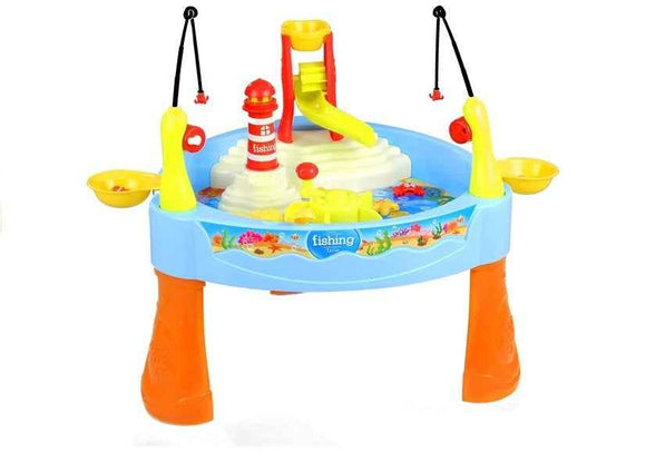 Table de pêche colorée avec cannes à pêche pour enfants