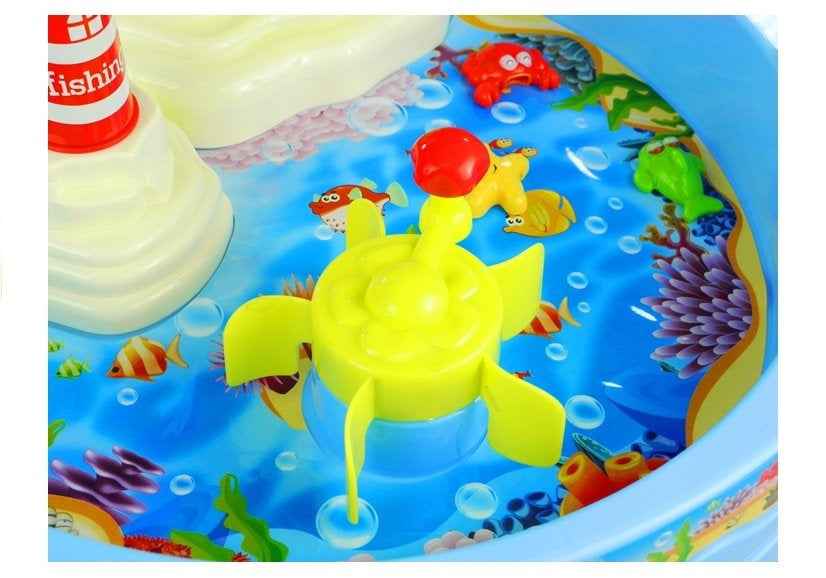 Table de pêche colorée avec cannes à pêche pour enfants