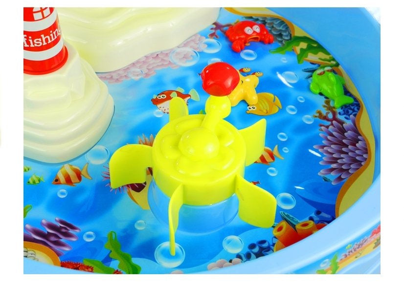 Table de pêche colorée avec cannes à pêche pour enfants