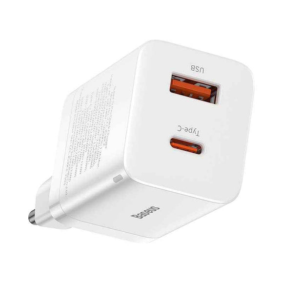 Baseus Super Si PD Wall Charger 30W / 1x USB-C / 1x USB