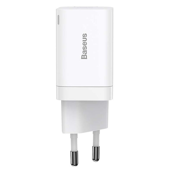 Baseus Travel Charger Super Si Pro mini Fast Charger, C+U, PD 3.0, QC 3.0 30W EU White (CCSUPP-E02)