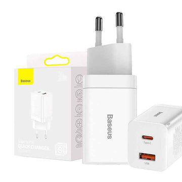 Baseus Super Si PD Wall Charger 30W / 1x USB-C / 1x USB