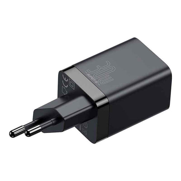 Baseus Travel Charger Super Si Pro mini Fast Charger, C+U, PD 3.0, QC 3.0 30W EU Black (CCSUPP-E01)