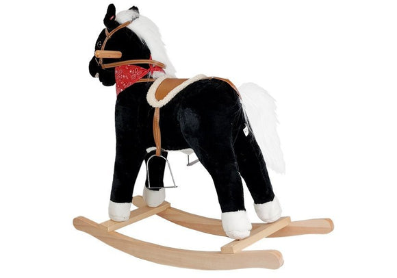 Cheval à bascule noir et blanc Sons Bouge Museau Queue 74 cm