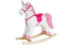 Cheval de course Licorne Blanc Sons Mouvements Museau Queue 74 cm