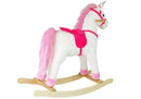 Cheval de course Licorne Blanc Sons Mouvements Museau Queue 74 cm