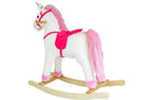 Cheval de course Licorne Blanc Sons Mouvements Museau Queue 74 cm