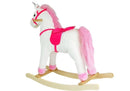 Cheval de course Licorne Blanc Sons Mouvements Museau Queue 74 cm