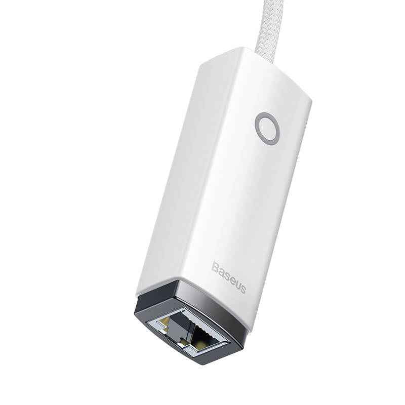 Adaptateur réseau Baseus Lite, USB Type-C vers RJ-45 10/100 Mbps, LED, blanc « WKQX000202 » (timbre vert 0,18 lei) - 6932172606091