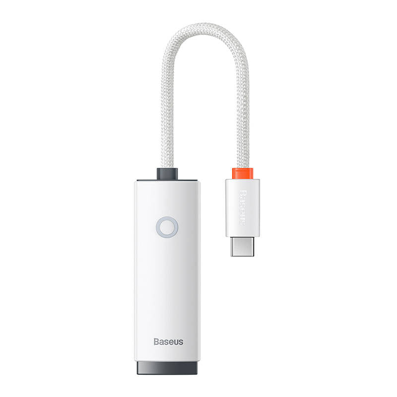 Adaptateur réseau Baseus Lite, USB Type-C vers RJ-45 10/100 Mbps, LED, blanc « WKQX000202 » (timbre vert 0,18 lei) - 6932172606091