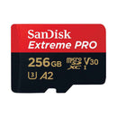 SANDISK Extreme PRO microSDXC 256GB + SD Adapter + 2 years RescuePRO Deluxe up to 200MB/s & 140MB/s Read/Write speeds A2 C10 V30 UHS-I U3