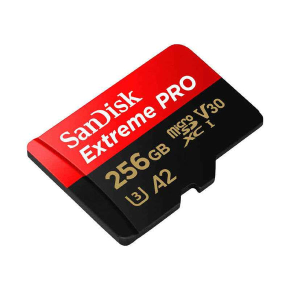 SANDISK Extreme PRO microSDXC 256GB + SD Adapter + 2 years RescuePRO Deluxe up to 200MB/s & 140MB/s Read/Write speeds A2 C10 V30 UHS-I U3