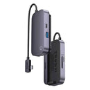 Baseus HUB for Smartphones and Tablets PadJoy 6-in-1 (USB 3.0, HDMI 2.0 4K 30Hz, Type-C female 100W, SD/TF reader, 3.5 mm Jack Socket) with Type-C output, Gray (WKWJ000113)