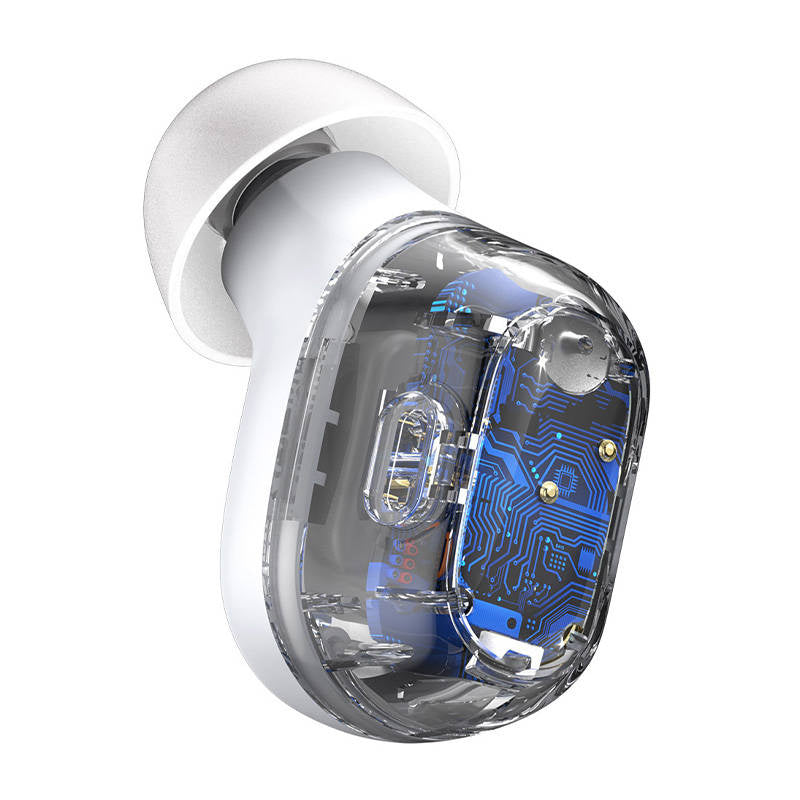 CASQUE ÉCOUTEURS Baseus Encok WM01, True Wireless, intra-auriculaire - boutons, pour smartphone, microphone sur le casque, connexion via Bluetooth 5.0, blanc "NGTW240002" (tampon vert 0,18 lei) - 6932172611941