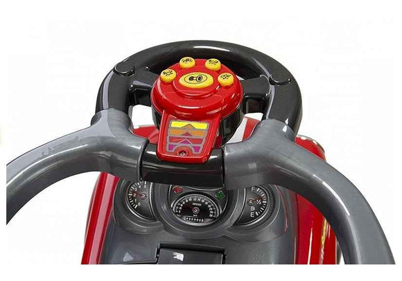 Coupe Car Manual Ride On with Parent Handle - Red