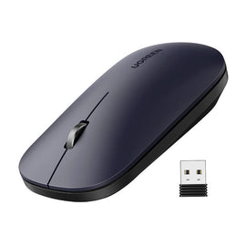 MOUSE Ugreen, "MU001" PC sau NB, wireless 2.4GHz, optic, 3/1 butoane/scroll, 4000 dpi, negru "90372" (timbru verde 0.18 lei) - 6957303893720