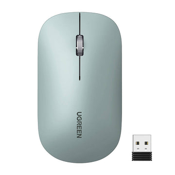 SOURIS Ugreen, "MU001" PC ou NB, sans fil 2,4 GHz, optique, 3/1 boutons/défilement, 4000 dpi, verte "90374" (tampon vert 0,18 lei) - 6957303893744