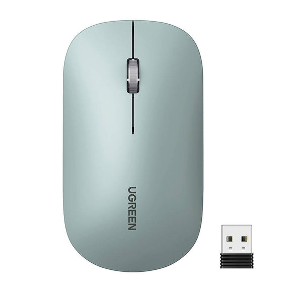 SOURIS Ugreen, "MU001" PC ou NB, sans fil 2,4 GHz, optique, 3/1 boutons/défilement, 4000 dpi, verte "90374" (tampon vert 0,18 lei) - 6957303893744