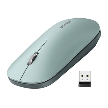 MOUSE Ugreen, "MU001" PC sau NB, wireless 2.4GHz, optic, 3/1 butoane/scroll, 4000 dpi, verde "90374" (timbru verde 0.18 lei) - 6957303893744